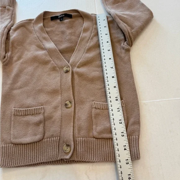 Quince Kid’s Cardigan Sweater V Neck Button Front Tan Size 3T Organic Cotton - Picture 6 of 9
